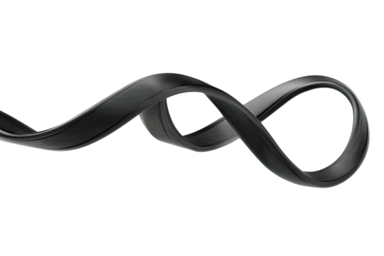 Abstract black ribbon design, flowing curves