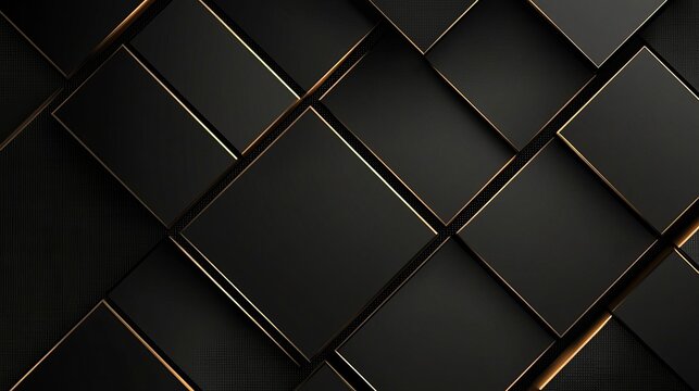Luxury black and gold abstract background with modern geometric shapes for premium designs and elegant presentations, radiating style and sophistication