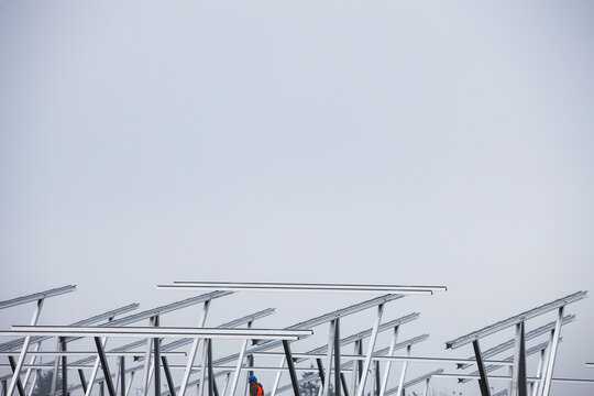 Installation of solar panels as car park shade covers