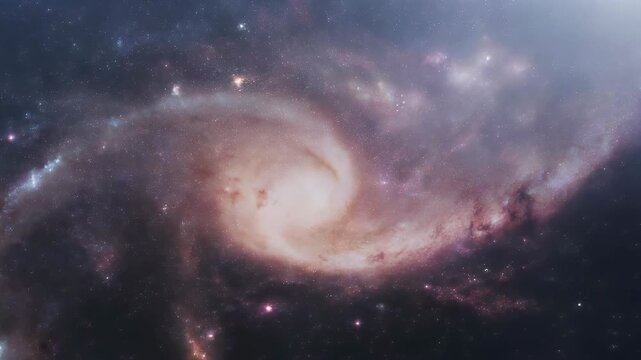 A breathtaking view of a vibrant spiral galaxy adorned with countless stars and colorful nebulae in the vastness of space.