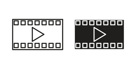 Film icon with line and silhouette versions.