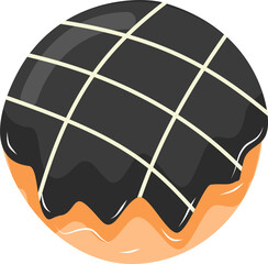 Cute Donut Illustration Colorful Pastel Frosted Doughnut Vector Clipart with Sprinkles and Glaze for Kids, Bakery Designs, Food Icons, and Creative Graphic Elements
