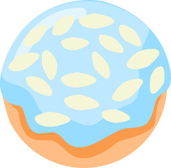 Cute Donut Illustration Colorful Pastel Frosted Doughnut Vector Clipart with Sprinkles and Glaze for Kids, Bakery Designs, Food Icons, and Creative Graphic Elements
