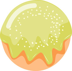 Cute Donut Illustration Colorful Pastel Frosted Doughnut Vector Clipart with Sprinkles and Glaze for Kids, Bakery Designs, Food Icons, and Creative Graphic Elements
