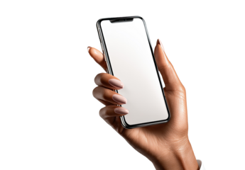 A hand holding a smartphone with a blank screen (3)