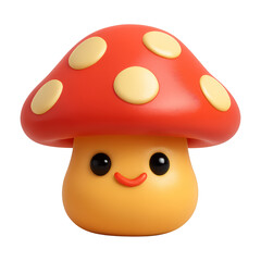 Fototapeta premium PNG Cute smiling mushroom character illustration.