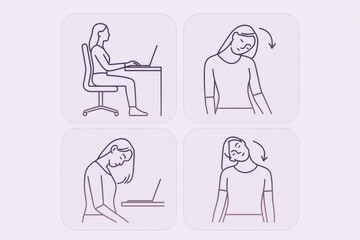 Ergonomic stretching exercises promoting well being for remote workers and digital nomads enhancing posture and alleviating tension through mindful movement and relaxation techniques