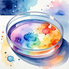 Colorful Petri Dish Illustration