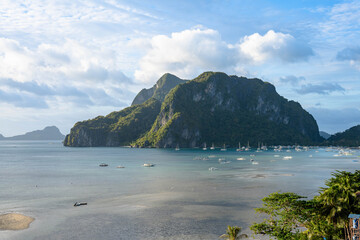 tropical beach with blue sky