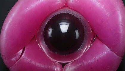 Glossy Pink and Black Sphere