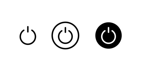 Minimal power button icons, Power Switch signs, Electric power, Power on and of, Switch on and off electric, Energy switch Power turn on and off symbol, Vector illustration.