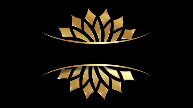 Animation of Luxury mandala background with gold frame in arabesque pattern Arabic style. Motion Graphics Video Mandala Rotating, golden particles elegant black Background and copy space for you text
