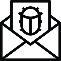 Email Virus Bug Malware Envelope Icon