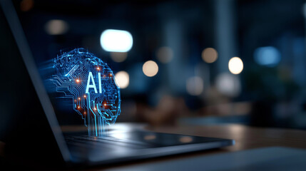 Text comprehension artificial intelligence acronym defocused technology backdrop linguistic processing symbolism machine understanding representation neural computation display