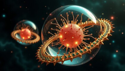 Cosmic Virus Fantasy Illustration