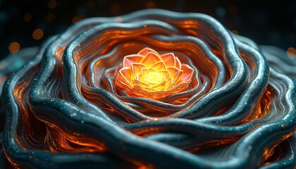 Luminous Abstract Floral Design