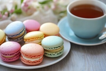 Obraz premium Macarons with floral decor