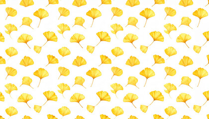 Watercolor Ginkgo Leaf Pattern
