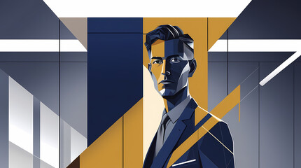 Confident executive portrait exudes modern ambition and professional success in business leadership roles