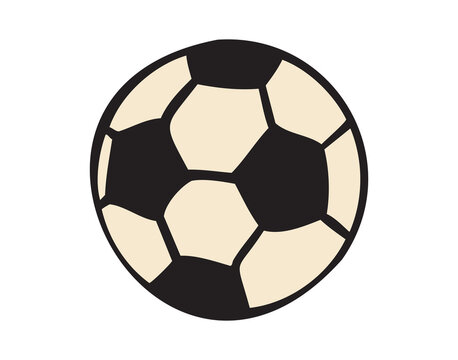 Football soccer ball, colorful school doodle, hand drawn
