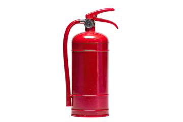 Red fire extinguisher against black background