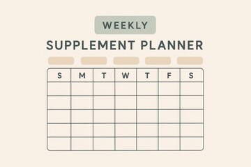 Weekly supplement planner with minimalistic design and organized layout to enhance productivity and wellness tracking with a focus on self care and daily habits