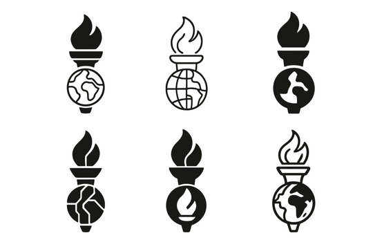 Educational Icons Set. Language tutoring and educational services. Icon set. Set Logo of language tutoring and educational services: graduation cap and globe.