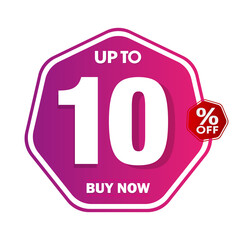 Modern purple and magenta hexagonal badge showing 