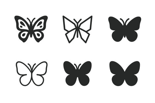 Biodiversity Logo Variations. Biodiversity preservation. Icon set. Set Logo of biodiversity preservation: butterfly. harmonious logo variations of the same