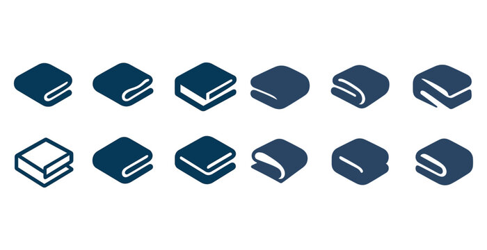 Modern geometric book icons set in minimalist design style - Powered by Adobe