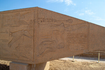 Egypt, Luxor, 01.02.2022.Hatshepsut's Fallen Obelisk Near the Sacred Lake