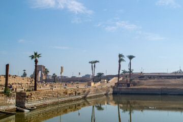 Egypt, Luxor, 01.02.2022.Ancient ruins of the Karnak Temple in Luxor, Egypt. The largest temple complex of antiquity in the world.