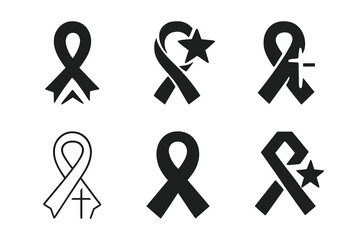 Memorial Traditions Logos. Remembering loved ones with special memorial traditions. Icon set. Set Logo of remembering loved ones with special