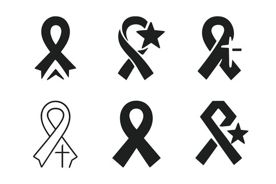 Memorial Traditions Logos. Remembering loved ones with special memorial traditions. Icon set. Set Logo of remembering loved ones with special