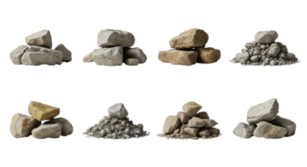 Elevate your designs with these versatile rock and stone pile elements for landscapes