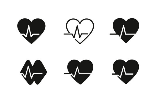Sorrowful Heartbeat Icons. The quiet sorrow of living with chronic conditions. Icon set. Set Logo of The quiet sorrow of living with chronic conditions: