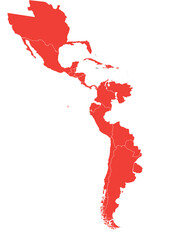 Fototapeta premium Spanish Empire in the Americas Isolated Map Editable Vector