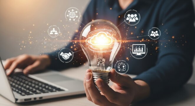 Innovation and technology in a person's hands