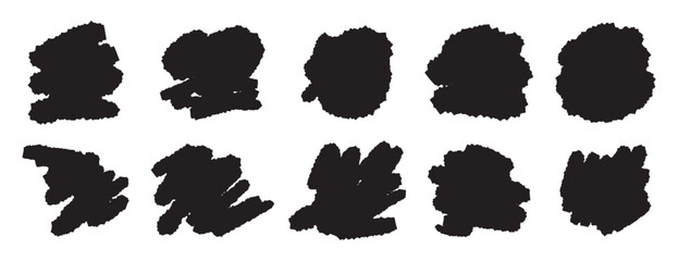 Hand drawn brushstroke set abstract design art paint line pattern strokes