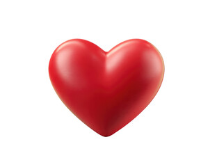 3D red heart, smooth, glossy surface