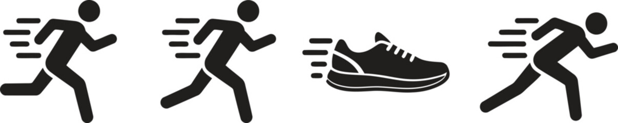 Run black and white abstract background