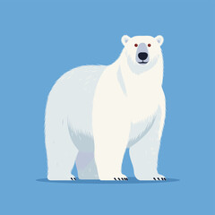 Fototapeta premium Vector illustration of a polar bear on a blue background