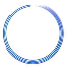 Blue Circular Ring Frame on Transparent Background
