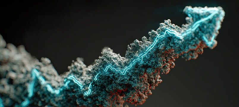 Global data trend showing financial growth and market progress