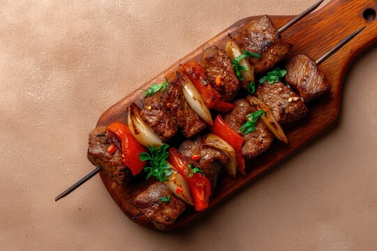 Suya Dreams Nigerian Street Food Grilled Beef Skewers on Wooden Board