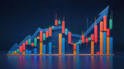 stock market graph on black