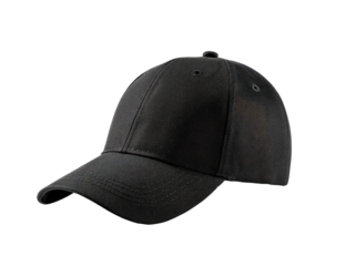 A black baseball cap angled to the right