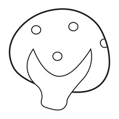 Simple cartoon smiling face line art illustration Vector