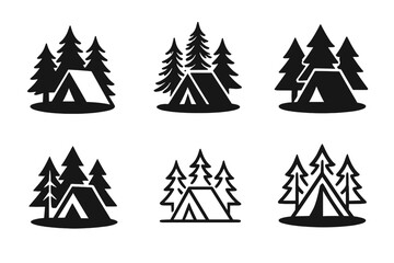 Nature Trail Logos. Hiking and exploring nature trails. Icon set. Set Logo of hiking and exploring nature trails: binoculars with soaring bird. harmonious logo