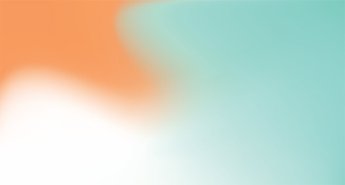 Abstract teal and orange background with gradient texture. Blurred colorful liquid shapes over white backdrop